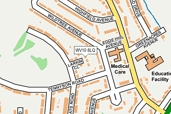 WV10 8LQ map - OS OpenMap – Local (Ordnance Survey) WV10 8LQ map - OS OpenMap – Local (Ordnance Survey)