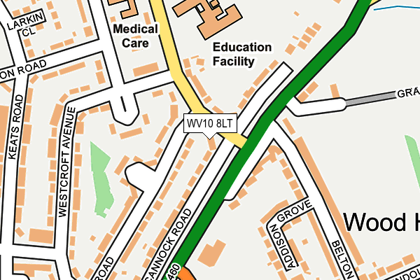 WV10 8LT map - OS OpenMap – Local (Ordnance Survey) WV10 8LT map - OS OpenMap – Local (Ordnance Survey)