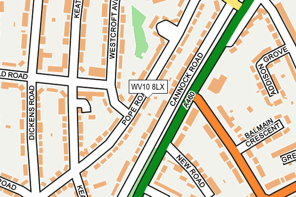 WV10 8LX map - OS OpenMap – Local (Ordnance Survey) WV10 8LX map - OS OpenMap – Local (Ordnance Survey)