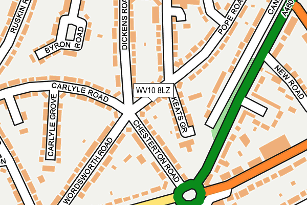 WV10 8LZ map - OS OpenMap – Local (Ordnance Survey) WV10 8LZ map - OS OpenMap – Local (Ordnance Survey)