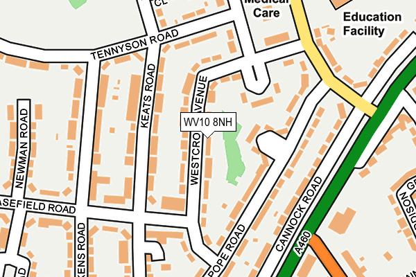 WV10 8NH map - OS OpenMap – Local (Ordnance Survey) WV10 8NH map - OS OpenMap – Local (Ordnance Survey)