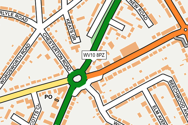 WV10 8PZ map - OS OpenMap – Local (Ordnance Survey) WV10 8PZ map - OS OpenMap – Local (Ordnance Survey)