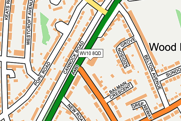 WV10 8QD map - OS OpenMap – Local (Ordnance Survey) WV10 8QD map - OS OpenMap – Local (Ordnance Survey)