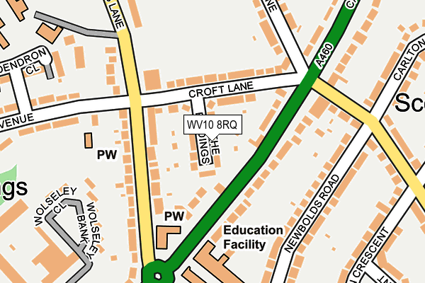 WV10 8RQ map - OS OpenMap – Local (Ordnance Survey) WV10 8RQ map - OS OpenMap – Local (Ordnance Survey)