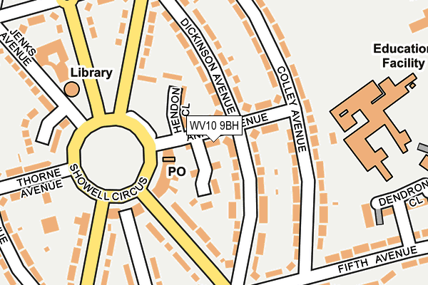 WV10 9BH map - OS OpenMap – Local (Ordnance Survey) WV10 9BH map - OS OpenMap – Local (Ordnance Survey)