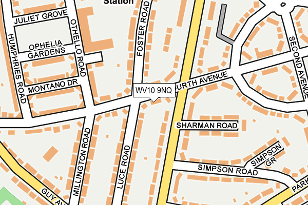 WV10 9NQ map - OS OpenMap – Local (Ordnance Survey) WV10 9NQ map - OS OpenMap – Local (Ordnance Survey)