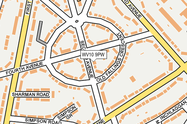 WV10 9PW map - OS OpenMap – Local (Ordnance Survey) WV10 9PW map - OS OpenMap – Local (Ordnance Survey)