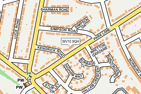 WV10 9QH map - OS OpenMap – Local (Ordnance Survey) WV10 9QH map - OS OpenMap – Local (Ordnance Survey)
