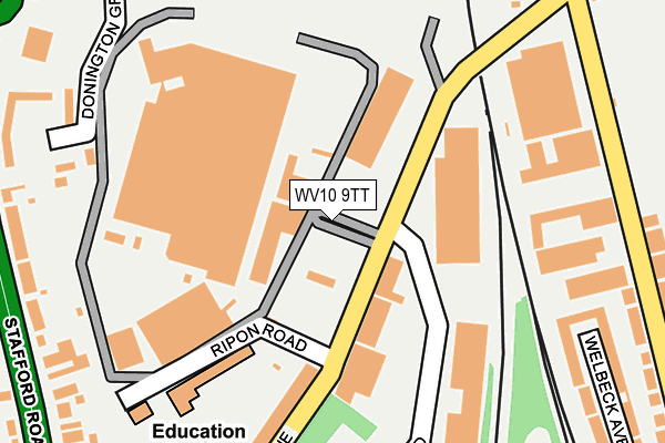 WV10 9TT map - OS OpenMap – Local (Ordnance Survey) WV10 9TT map - OS OpenMap – Local (Ordnance Survey)