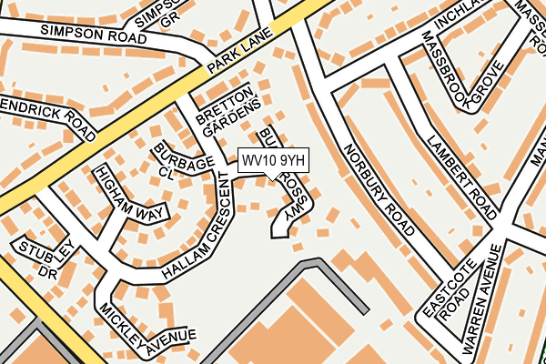 WV10 9YH map - OS OpenMap – Local (Ordnance Survey) WV10 9YH map - OS OpenMap – Local (Ordnance Survey)