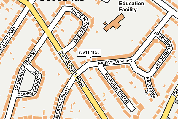 WV11 1DA map - OS OpenMap – Local (Ordnance Survey) WV11 1DA map - OS OpenMap – Local (Ordnance Survey)