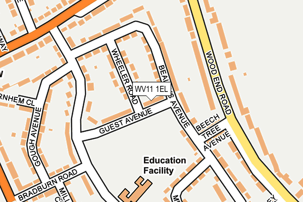 WV11 1EL map - OS OpenMap – Local (Ordnance Survey) WV11 1EL map - OS OpenMap – Local (Ordnance Survey)