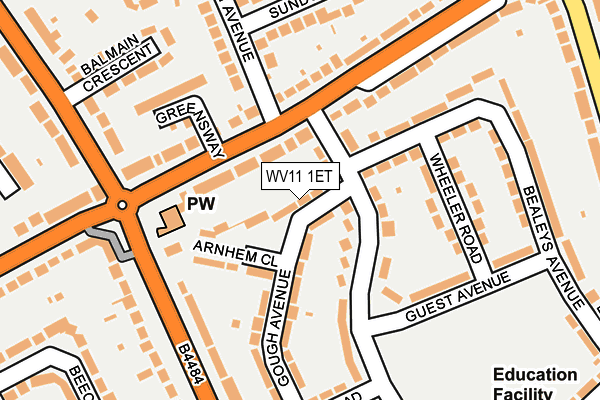 WV11 1ET map - OS OpenMap – Local (Ordnance Survey) WV11 1ET map - OS OpenMap – Local (Ordnance Survey)