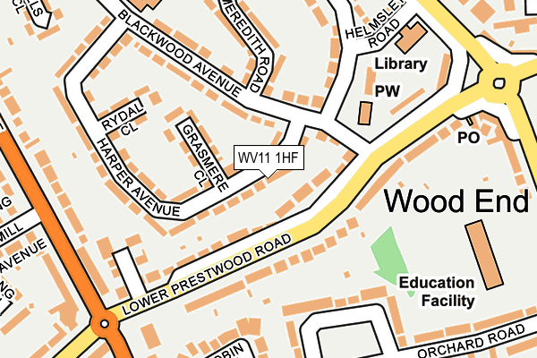 WV11 1HF map - OS OpenMap – Local (Ordnance Survey) WV11 1HF map - OS OpenMap – Local (Ordnance Survey)