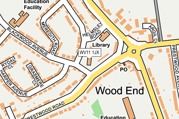 WV11 1JX map - OS OpenMap – Local (Ordnance Survey) WV11 1JX map - OS OpenMap – Local (Ordnance Survey)