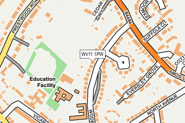 WV11 1PW map - OS OpenMap – Local (Ordnance Survey) WV11 1PW map - OS OpenMap – Local (Ordnance Survey)
