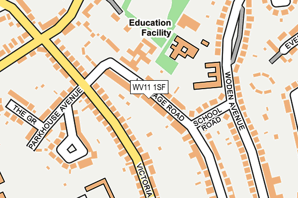 WV11 1SF map - OS OpenMap – Local (Ordnance Survey) WV11 1SF map - OS OpenMap – Local (Ordnance Survey)