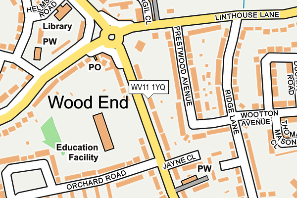 WV11 1YQ map - OS OpenMap – Local (Ordnance Survey) WV11 1YQ map - OS OpenMap – Local (Ordnance Survey)
