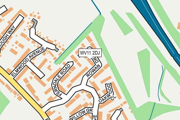 WV11 2DJ map - OS OpenMap – Local (Ordnance Survey)