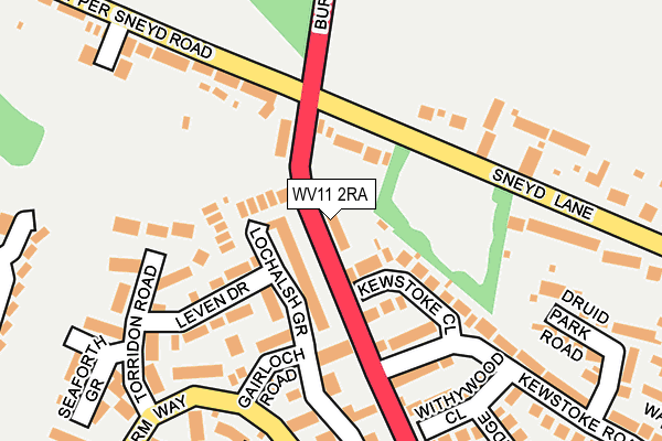 WV11 2RA map - OS OpenMap – Local (Ordnance Survey) WV11 2RA map - OS OpenMap – Local (Ordnance Survey)