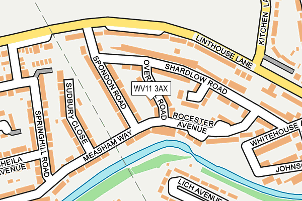 WV11 3AX map - OS OpenMap – Local (Ordnance Survey) WV11 3AX map - OS OpenMap – Local (Ordnance Survey)