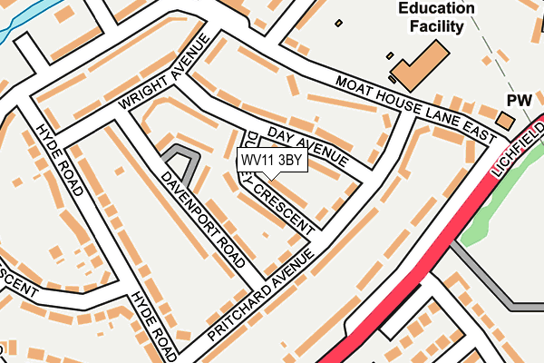 WV11 3BY map - OS OpenMap – Local (Ordnance Survey) WV11 3BY map - OS OpenMap – Local (Ordnance Survey)