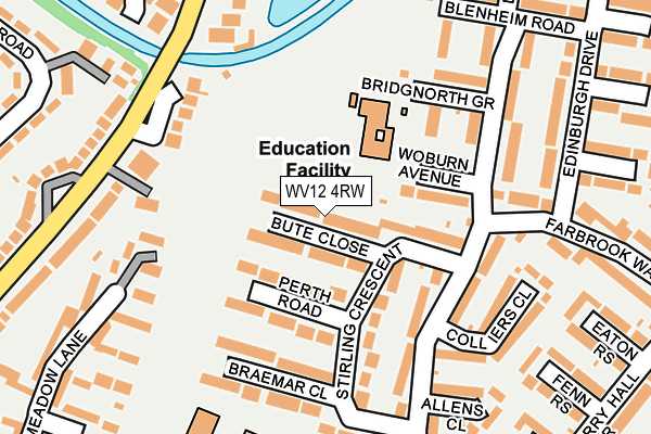 WV12 4RW map - OS OpenMap – Local (Ordnance Survey) WV12 4RW map - OS OpenMap – Local (Ordnance Survey)