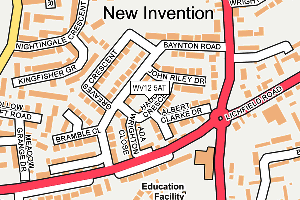WV12 5AT map - OS OpenMap – Local (Ordnance Survey) WV12 5AT map - OS OpenMap – Local (Ordnance Survey)