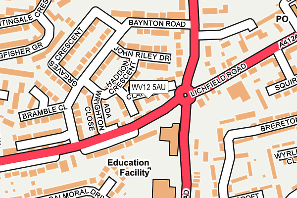 WV12 5AU map - OS OpenMap – Local (Ordnance Survey) WV12 5AU map - OS OpenMap – Local (Ordnance Survey)