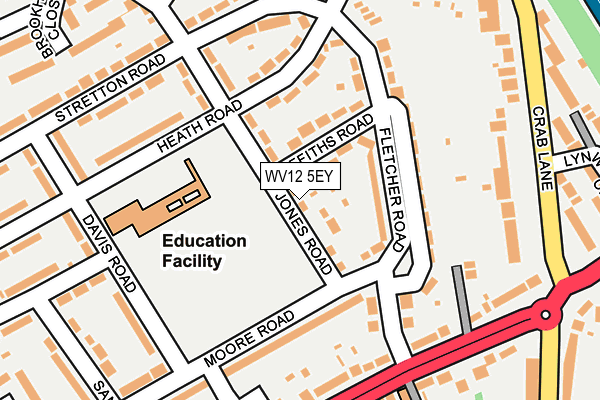 WV12 5EY map - OS OpenMap – Local (Ordnance Survey) WV12 5EY map - OS OpenMap – Local (Ordnance Survey)