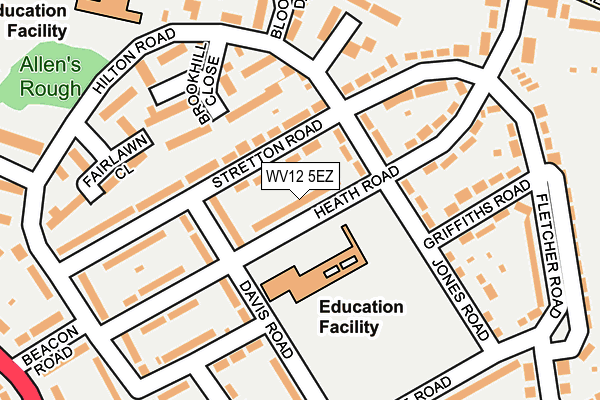 WV12 5EZ map - OS OpenMap – Local (Ordnance Survey)