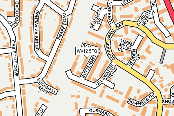 WV12 5FQ map - OS OpenMap – Local (Ordnance Survey) WV12 5FQ map - OS OpenMap – Local (Ordnance Survey)