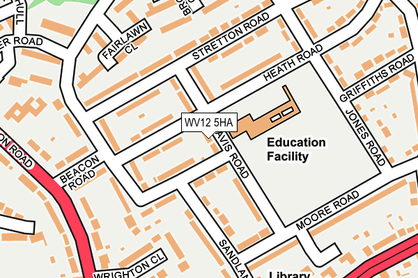 WV12 5HA map - OS OpenMap – Local (Ordnance Survey) WV12 5HA map - OS OpenMap – Local (Ordnance Survey)
