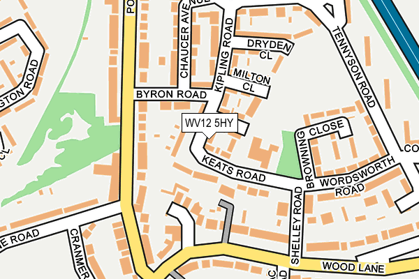 WV12 5HY map - OS OpenMap – Local (Ordnance Survey)