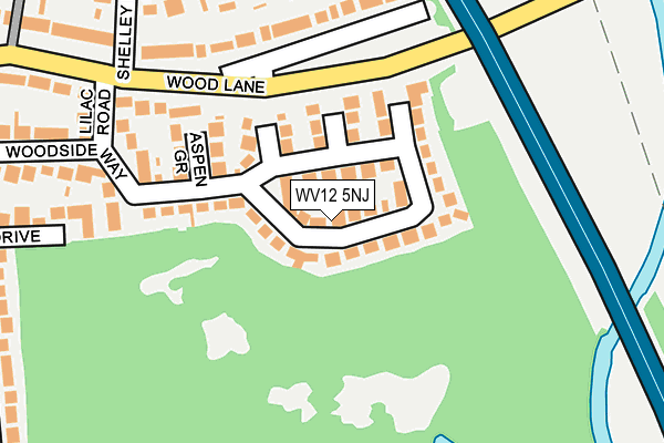 WV12 5NJ map - OS OpenMap – Local (Ordnance Survey) WV12 5NJ map - OS OpenMap – Local (Ordnance Survey)