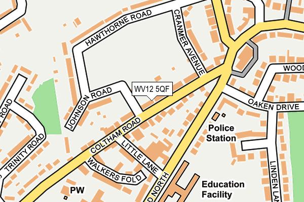 WV12 5QF map - OS OpenMap – Local (Ordnance Survey) WV12 5QF map - OS OpenMap – Local (Ordnance Survey)