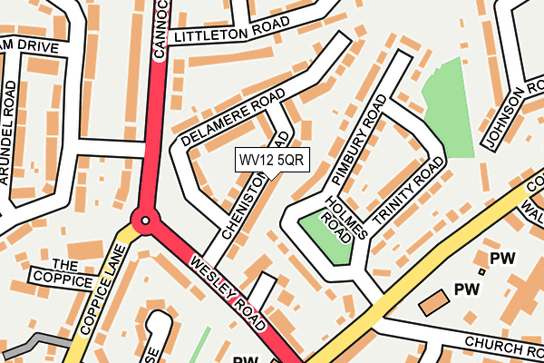 WV12 5QR map - OS OpenMap – Local (Ordnance Survey) WV12 5QR map - OS OpenMap – Local (Ordnance Survey)