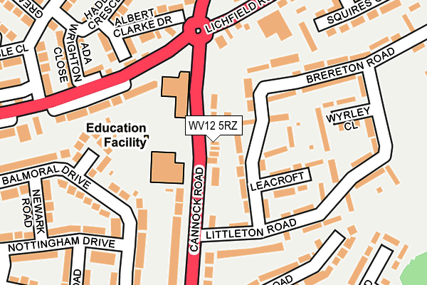 WV12 5RZ map - OS OpenMap – Local (Ordnance Survey) WV12 5RZ map - OS OpenMap – Local (Ordnance Survey)
