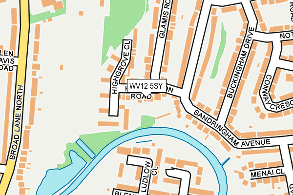WV12 5SY map - OS OpenMap – Local (Ordnance Survey) WV12 5SY map - OS OpenMap – Local (Ordnance Survey)