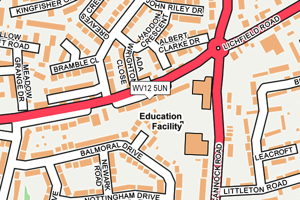 WV12 5UN map - OS OpenMap – Local (Ordnance Survey) WV12 5UN map - OS OpenMap – Local (Ordnance Survey)