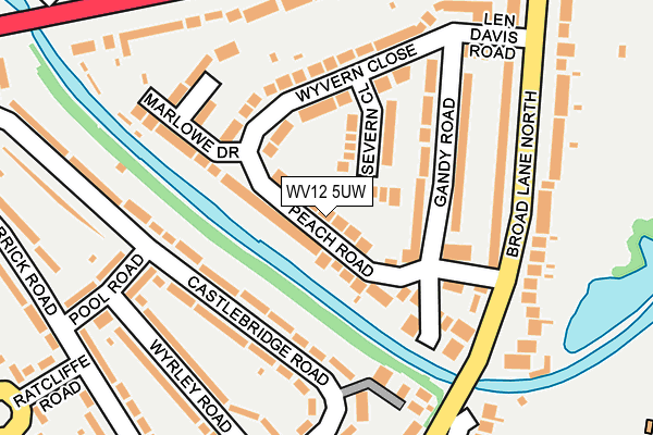 WV12 5UW map - OS OpenMap – Local (Ordnance Survey) WV12 5UW map - OS OpenMap – Local (Ordnance Survey)