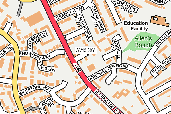 WV12 5XY map - OS OpenMap – Local (Ordnance Survey) WV12 5XY map - OS OpenMap – Local (Ordnance Survey)