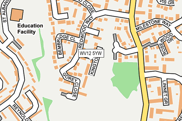 WV12 5YW map - OS OpenMap – Local (Ordnance Survey) WV12 5YW map - OS OpenMap – Local (Ordnance Survey)