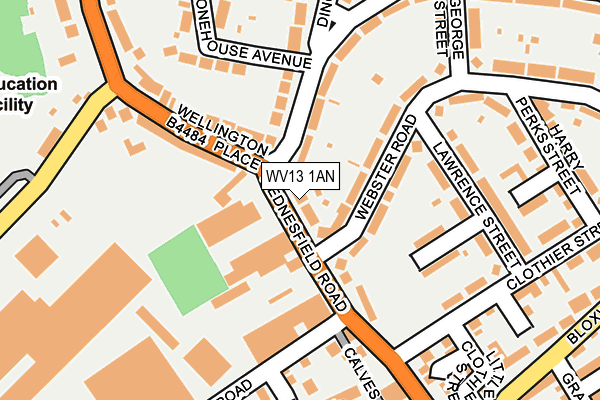 WV13 1AN map - OS OpenMap – Local (Ordnance Survey) WV13 1AN map - OS OpenMap – Local (Ordnance Survey)
