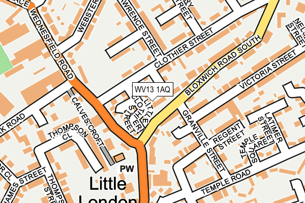 WV13 1AQ map - OS OpenMap – Local (Ordnance Survey) WV13 1AQ map - OS OpenMap – Local (Ordnance Survey)