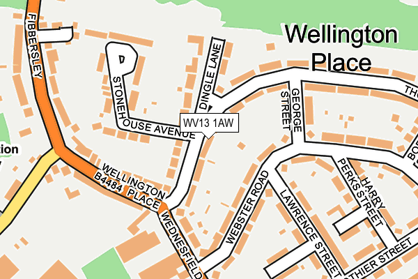WV13 1AW map - OS OpenMap – Local (Ordnance Survey) WV13 1AW map - OS OpenMap – Local (Ordnance Survey)