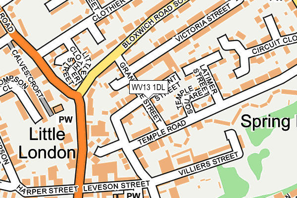 WV13 1DL map - OS OpenMap – Local (Ordnance Survey) WV13 1DL map - OS OpenMap – Local (Ordnance Survey)