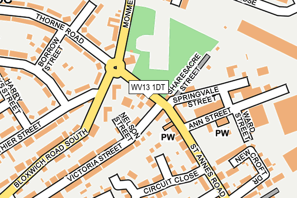 WV13 1DT map - OS OpenMap – Local (Ordnance Survey) WV13 1DT map - OS OpenMap – Local (Ordnance Survey)