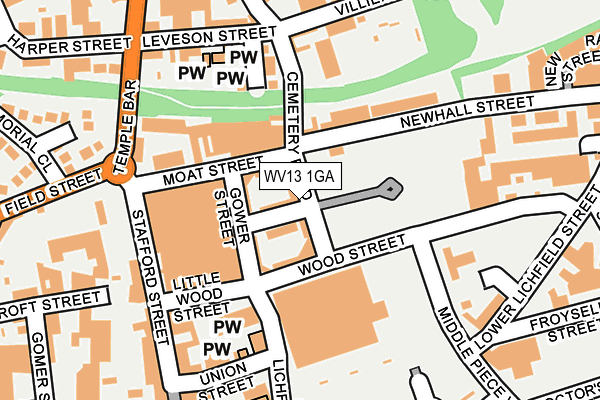 WV13 1GA map - OS OpenMap – Local (Ordnance Survey) WV13 1GA map - OS OpenMap – Local (Ordnance Survey)
