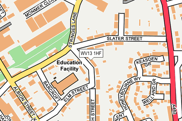 WV13 1HF map - OS OpenMap – Local (Ordnance Survey) WV13 1HF map - OS OpenMap – Local (Ordnance Survey)